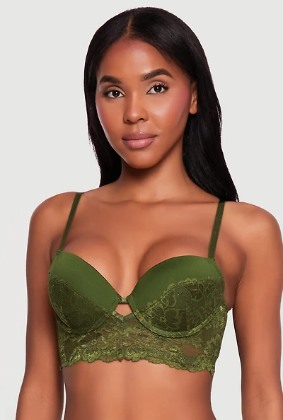 Lace Longline Keyhole Plunge Bra