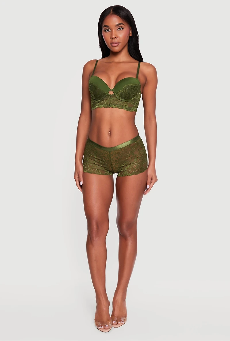 Lace Longline Keyhole Plunge Bra