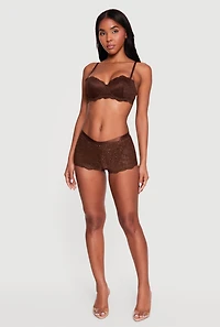 Scalloped Patterned Lace Convertible Balconette Bra