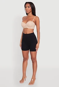 Womens Solid Convertible Padded Push Up Balconette Bra, Beige,