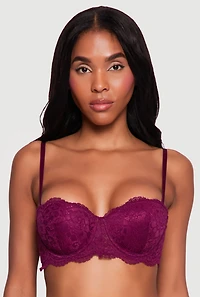 Convertible Scalloped Lace Balconette Bra