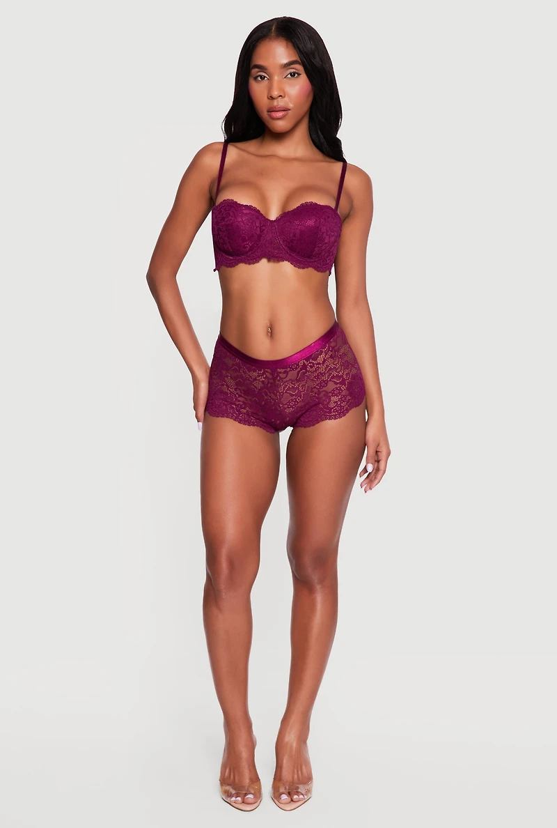 Convertible Scalloped Lace Balconette Bra