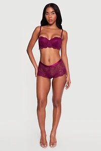 Convertible Scalloped Lace Balconette Bra