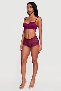 Convertible Scalloped Lace Balconette Bra