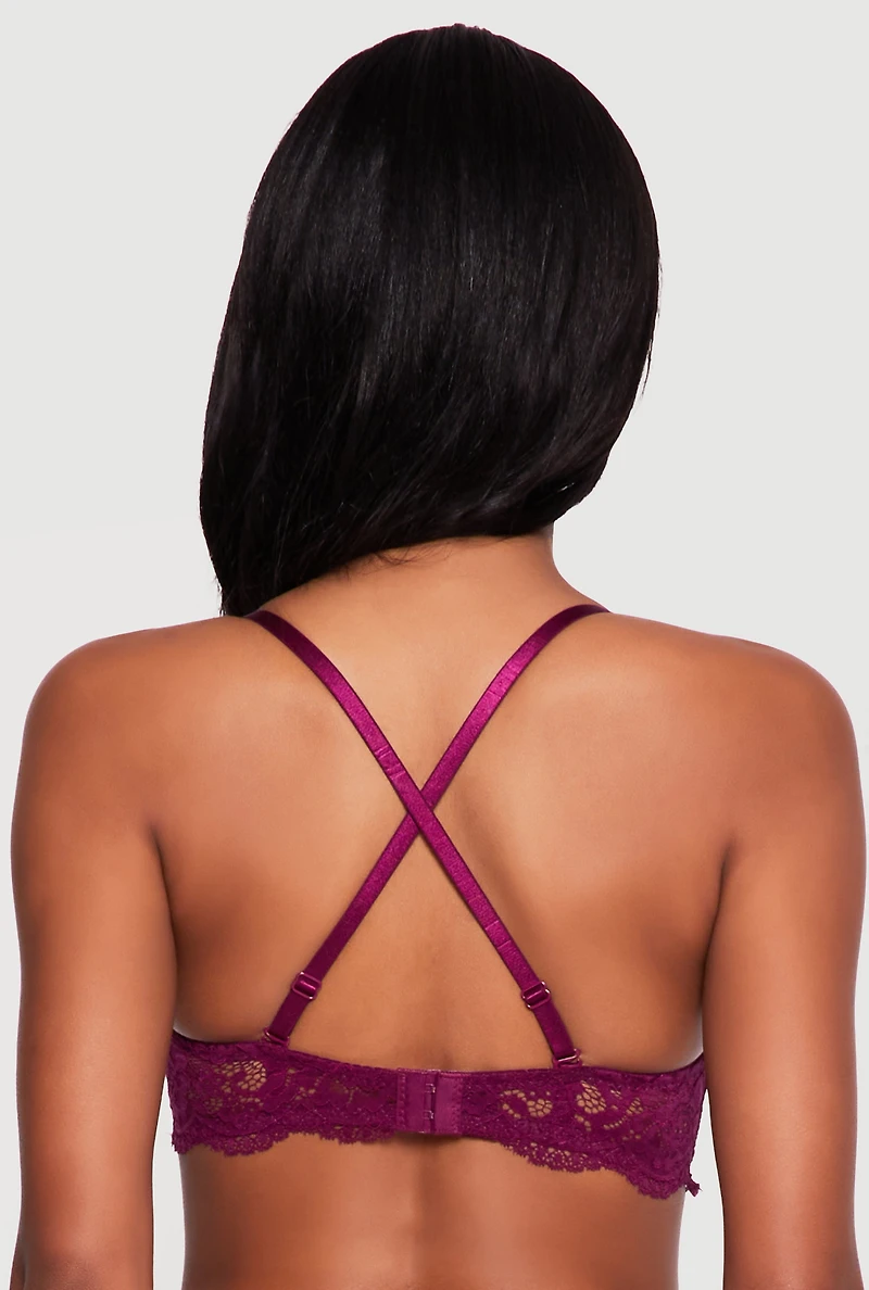 Convertible Scalloped Lace Balconette Bra