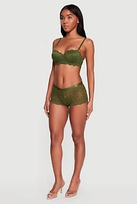 Scalloped Floral Lace Convertible Balconette Bra