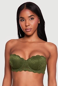 Scalloped Floral Lace Convertible Balconette Bra