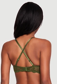 Scalloped Floral Lace Convertible Balconette Bra