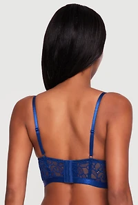 Lace Up Detail Scalloped Plunge Bra