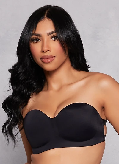 Womens Solid Double Strap Balconette Bra, Black, Size 34D