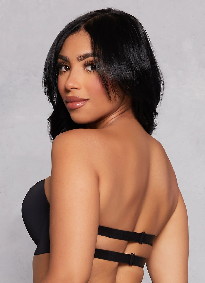 Solid Double Strap Balconette Bra