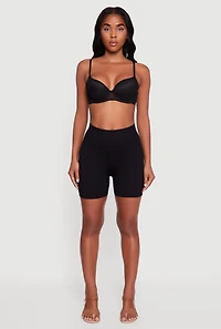 Womens Mesh Solid Plunge Bra with Adjustable Straps, Black,