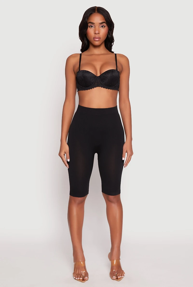 Womens Floral Lace Convertible Push Up Balconette Bra, Black, Size 36B