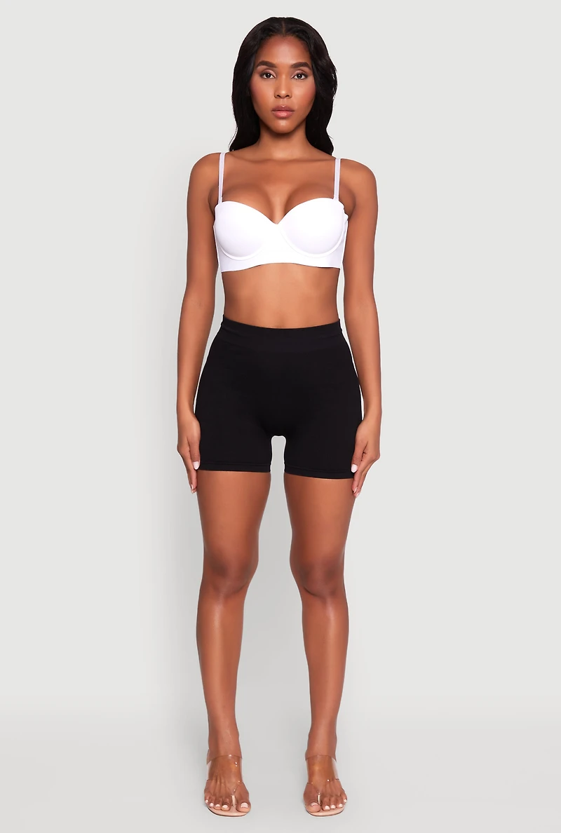 Adjustable Strap Padded Push Up Balconette Bra