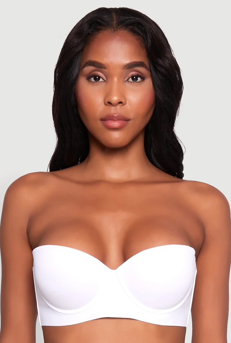 Womens Adjustable Strap Padded Push Up Balconette Bra, White, Size 36B