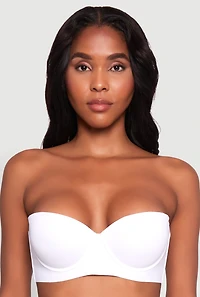 Womens Adjustable Strap Padded Push Up Balconette Bra, White, Size 36B