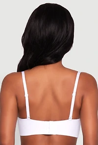 Womens Adjustable Strap Padded Push Up Balconette Bra, White, Size 36B