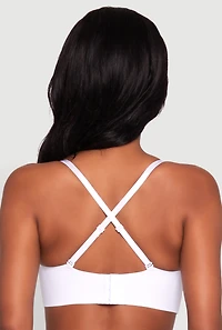 Womens Adjustable Strap Padded Push Up Balconette Bra, White, Size 36B