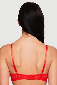 Charm Detail Scalloped Hem Plunge Bra