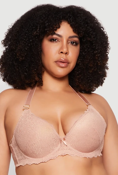 Plus Scallop Trim Convertible Plunge Bra