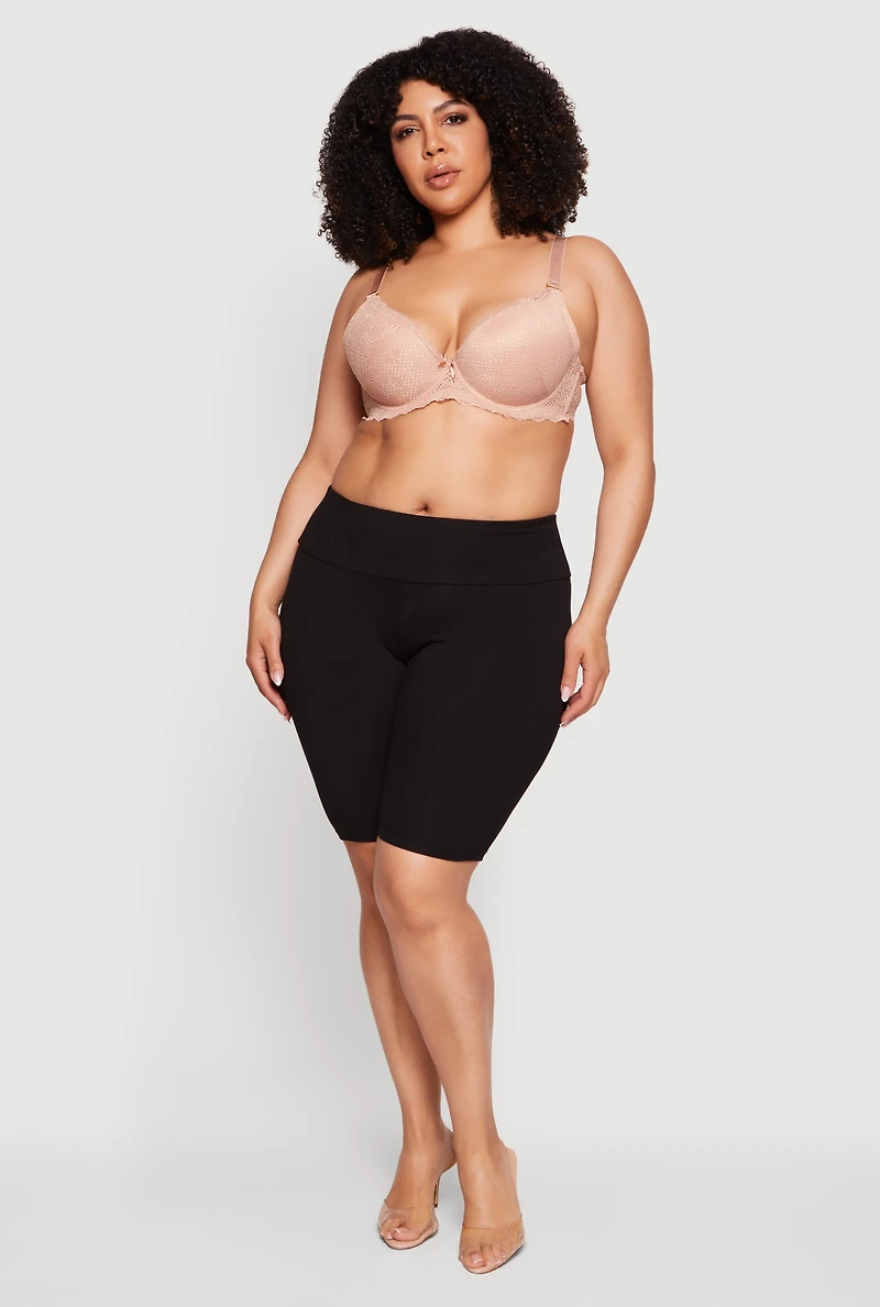 Plus Scallop Trim Convertible Plunge Bra