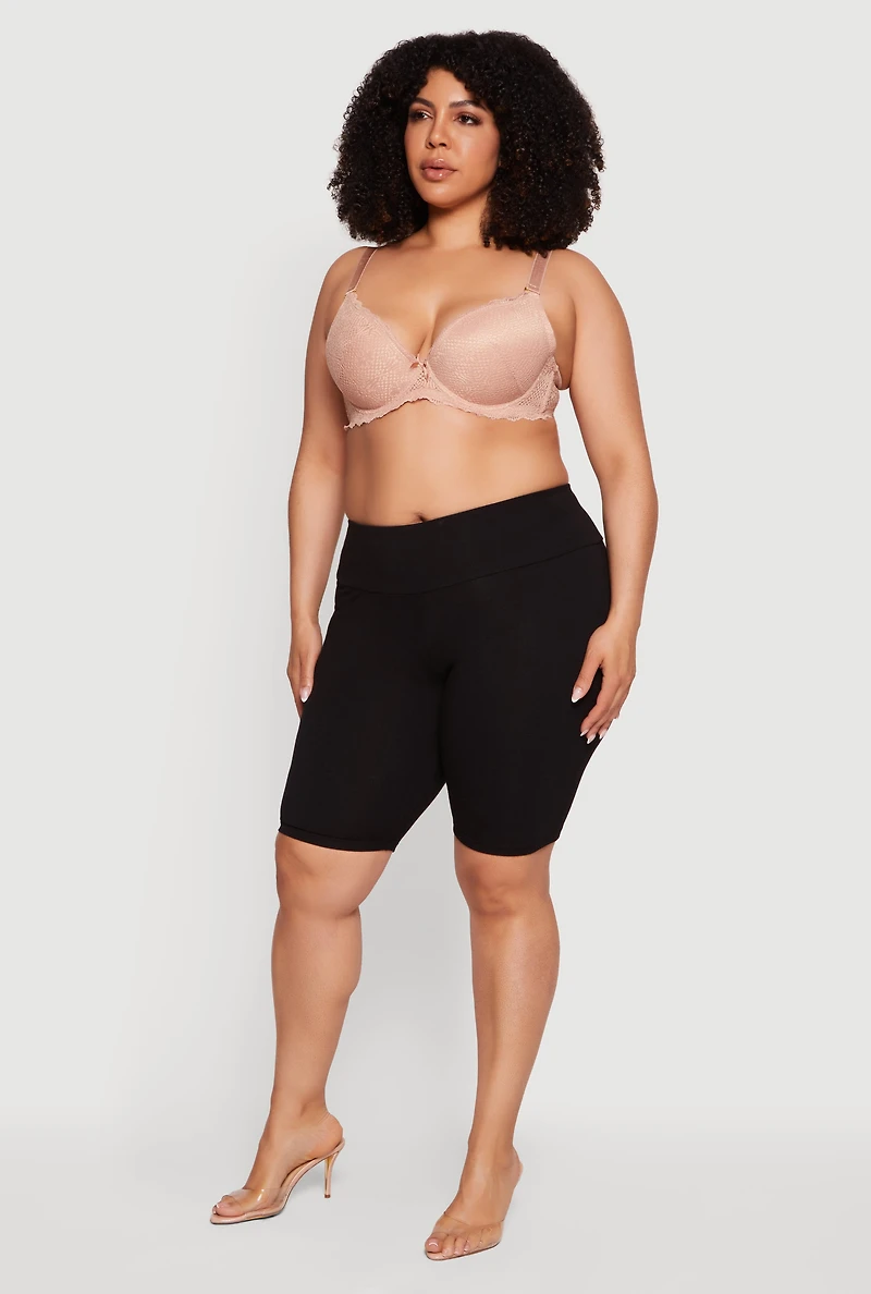 Plus Scallop Trim Convertible Plunge Bra
