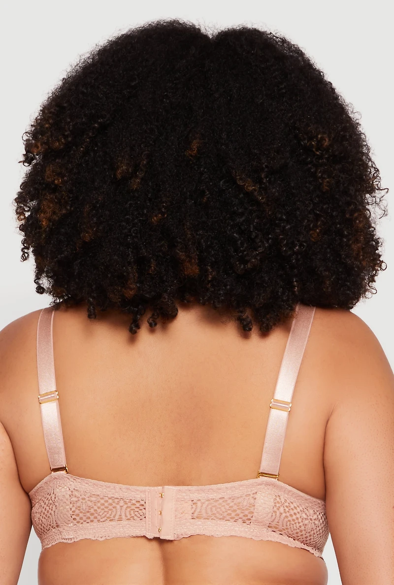 Plus Scallop Trim Convertible Plunge Bra