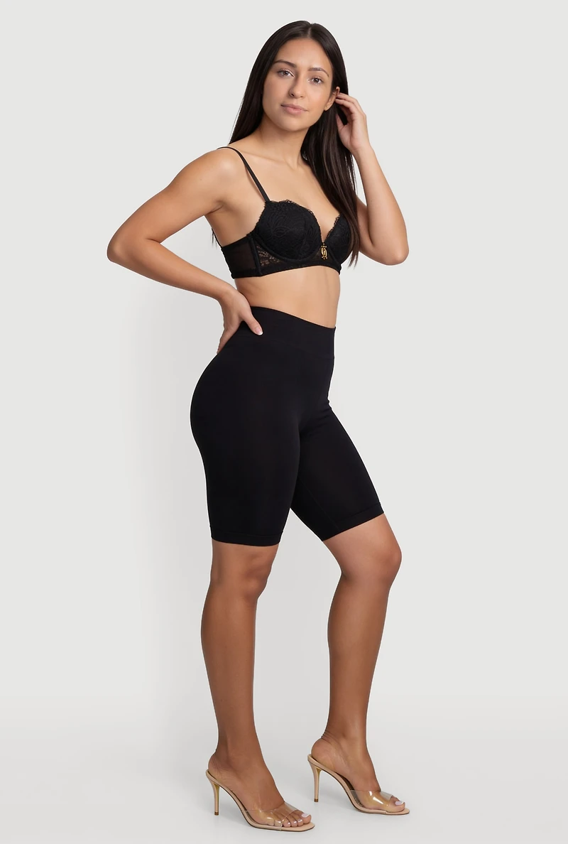 Metallic Detail Scalloped Lace Plunge Bra