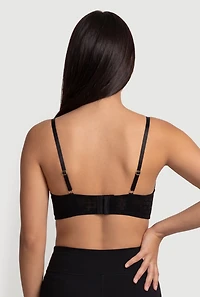 Metallic Detail Scalloped Lace Plunge Bra