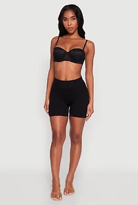 Womens Mesh Solid Convertible Balconette Bra, Black,
