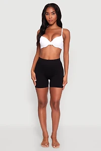 Womens Laser Cut Plunge Bra with Adjustable Straps, White,