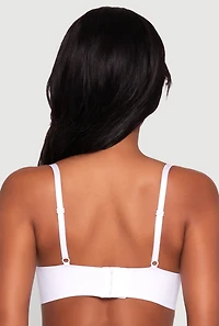 Womens Laser Cut Plunge Bra with Adjustable Straps, White, Size 36D