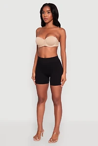 Womens Stylish Padded Push Up Balconette Bra with Clear Back Straps, Beige, Size 36C