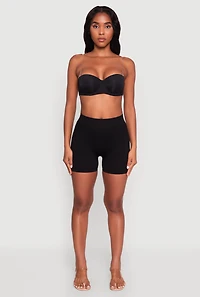 Womens Elegant Padded Push Up Balconette Bra with Clear Back Strap, Black, Size 34C