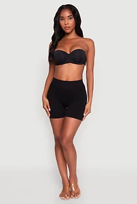 Elegant Padded Push Up Balconette Bra with Clear Back Strap