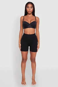 Womens Laser Cut Padded Balconette Bra | Converts to Strapless, Black,