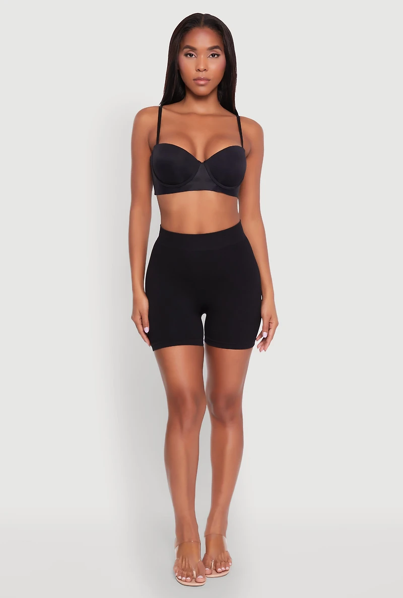 Womens Laser Cut Padded Balconette Bra | Converts to Strapless, Black, Size 38B