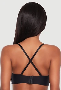 Womens Laser Cut Padded Balconette Bra | Converts to Strapless, Black, Size 34D