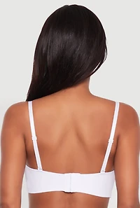 Womens Stylish Padded Push Up Balconette Bra | Convertible to Strapless, White, Size 36C