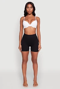 Womens Padded Push Up Plunge Bra with Adjustable Straps, White, Size 36D
