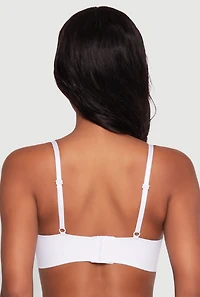 Womens Padded Push Up Plunge Bra with Adjustable Straps, White, Size 36D