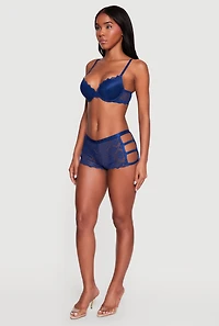 Caged Back Scalloped Lace Plunge Bra