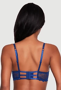 Caged Back Scalloped Lace Plunge Bra