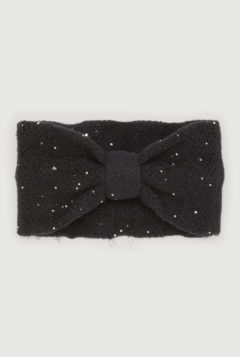 Lurex Sequin Knot Front Head Wrap