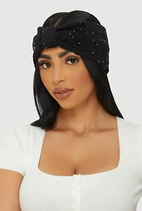 Lurex Sequin Knot Front Head Wrap