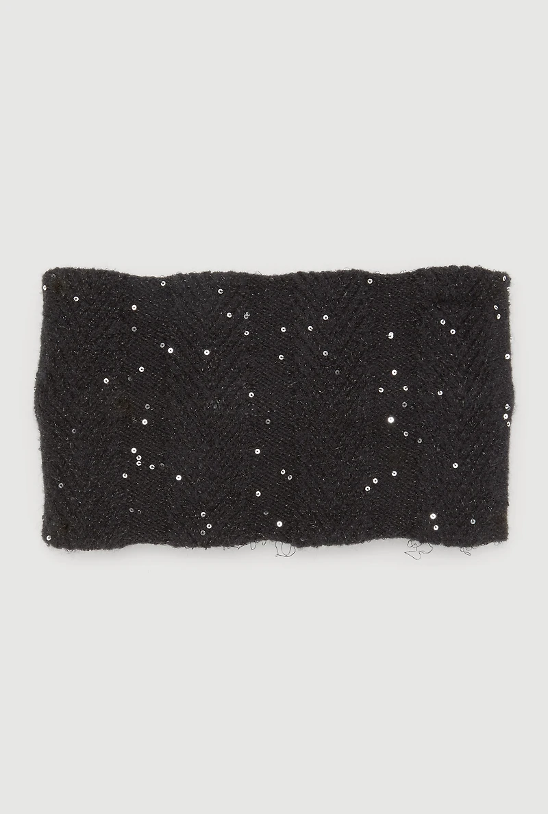Lurex Sequin Knot Front Head Wrap