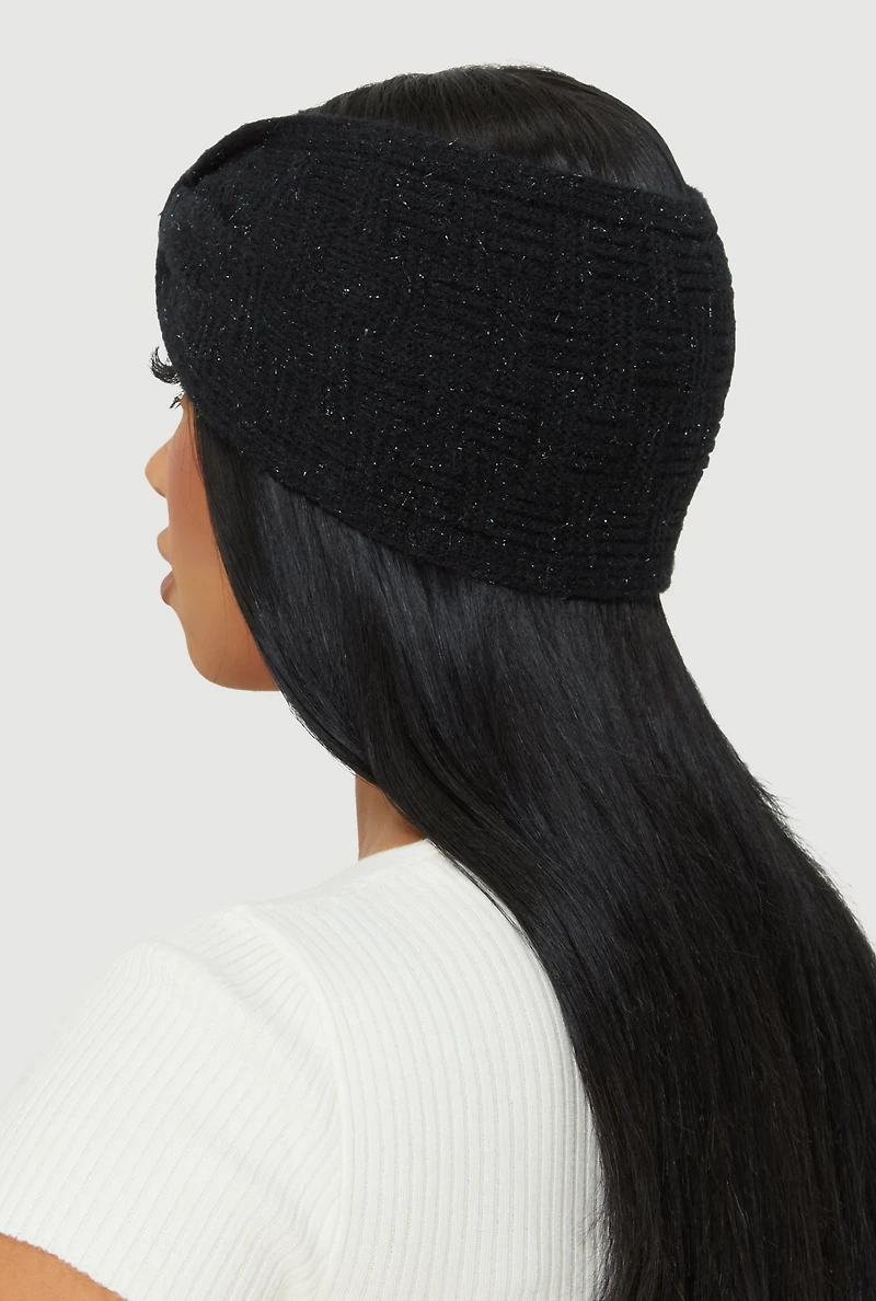 Lurex Knot Front Head Wrap