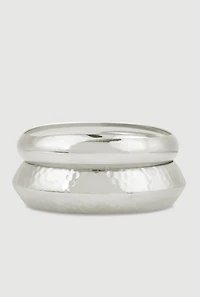 Plus Size Chunky Metallic Bangles Set of 2