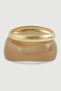 Resin Cuff Bracelet and Metallic Bangle