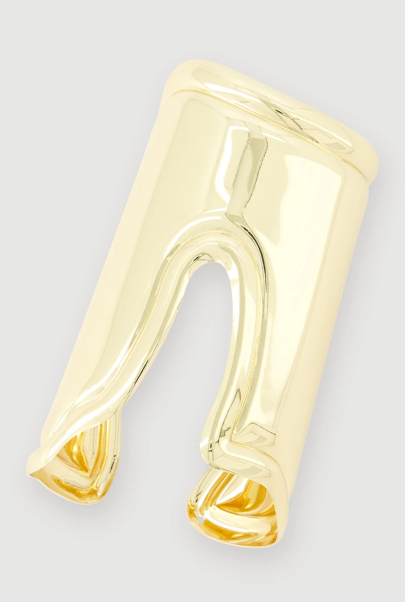 Sculptural Metallic Cuff Bracelet
